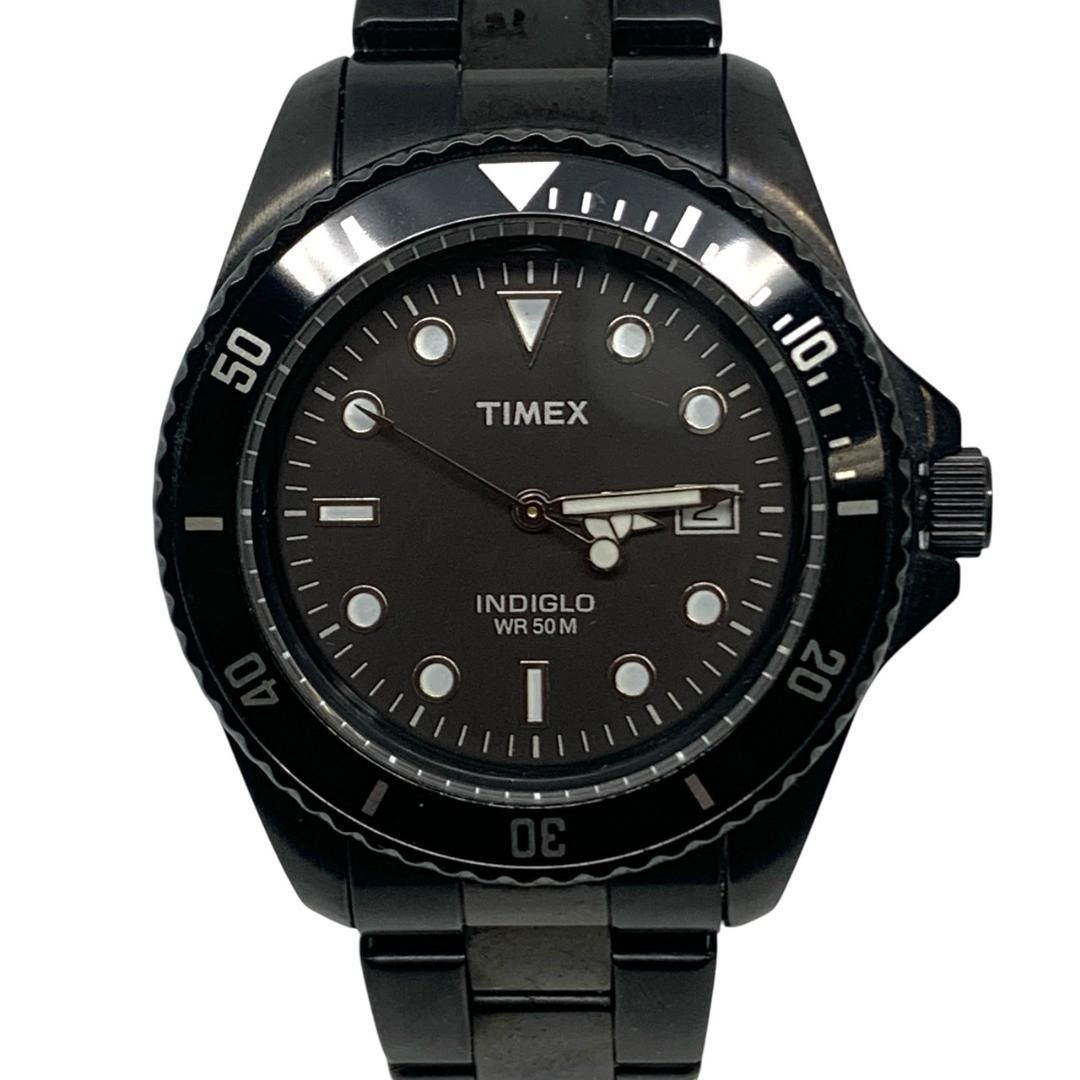 電池交換済 TIMEX INDIGLO ダイバーズモデル ブラック 黒腕時計