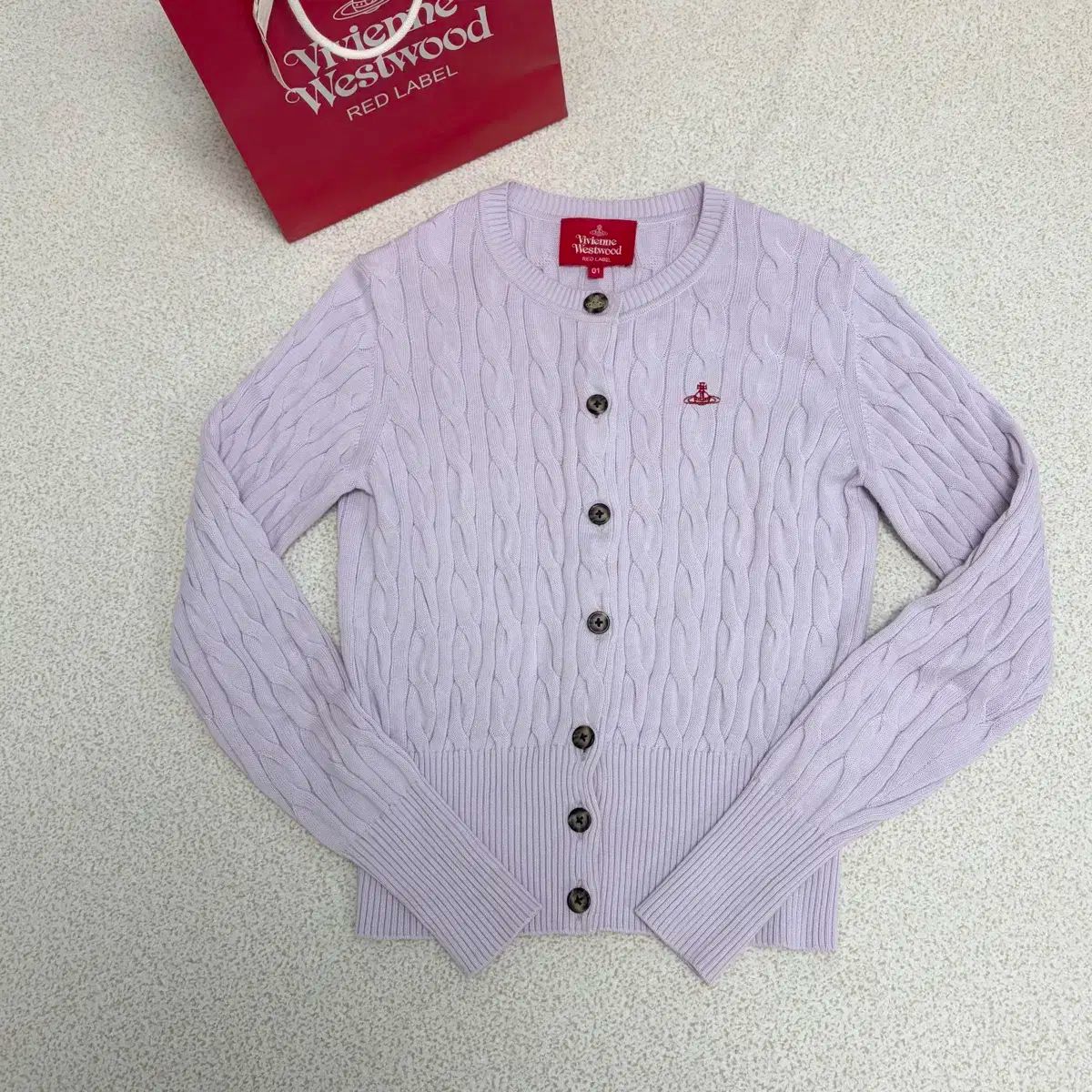 VIVIENNE WESTWOOD ヴィヴィアン ウエストウッド ケーブル カーディガン ラベンダー