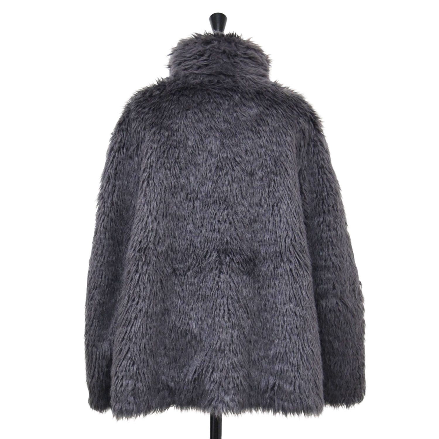 FRAY I.D フレイアイ ディー ジャケット グレー サイズ 23秋冬 ハイネック ファー ミドルジャケット ブルゾン 長袖 チュニック丈 オーバーサイズ アウター 上着 コート レディース