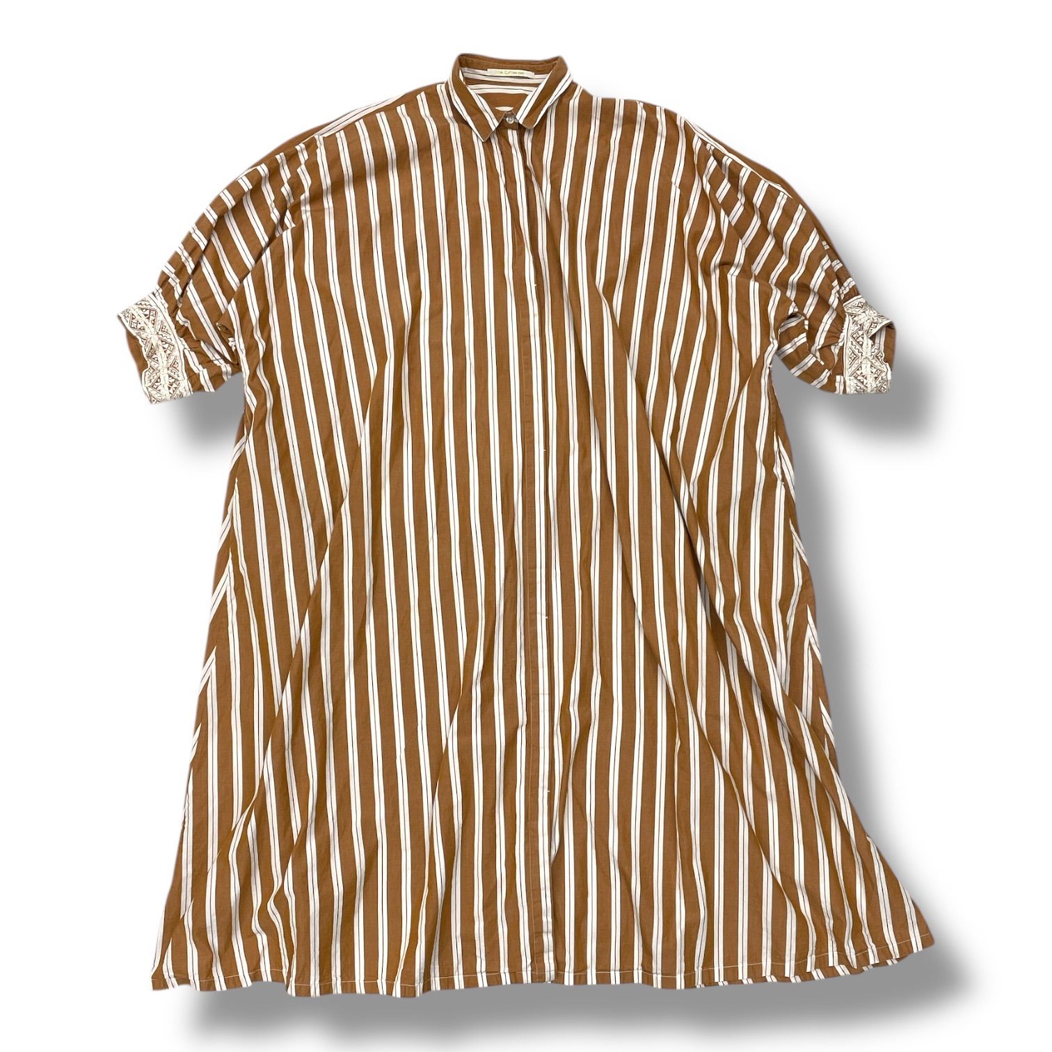 ne Quittez pas ヌキテパ エンブロイダリーシャツワンピース ロング