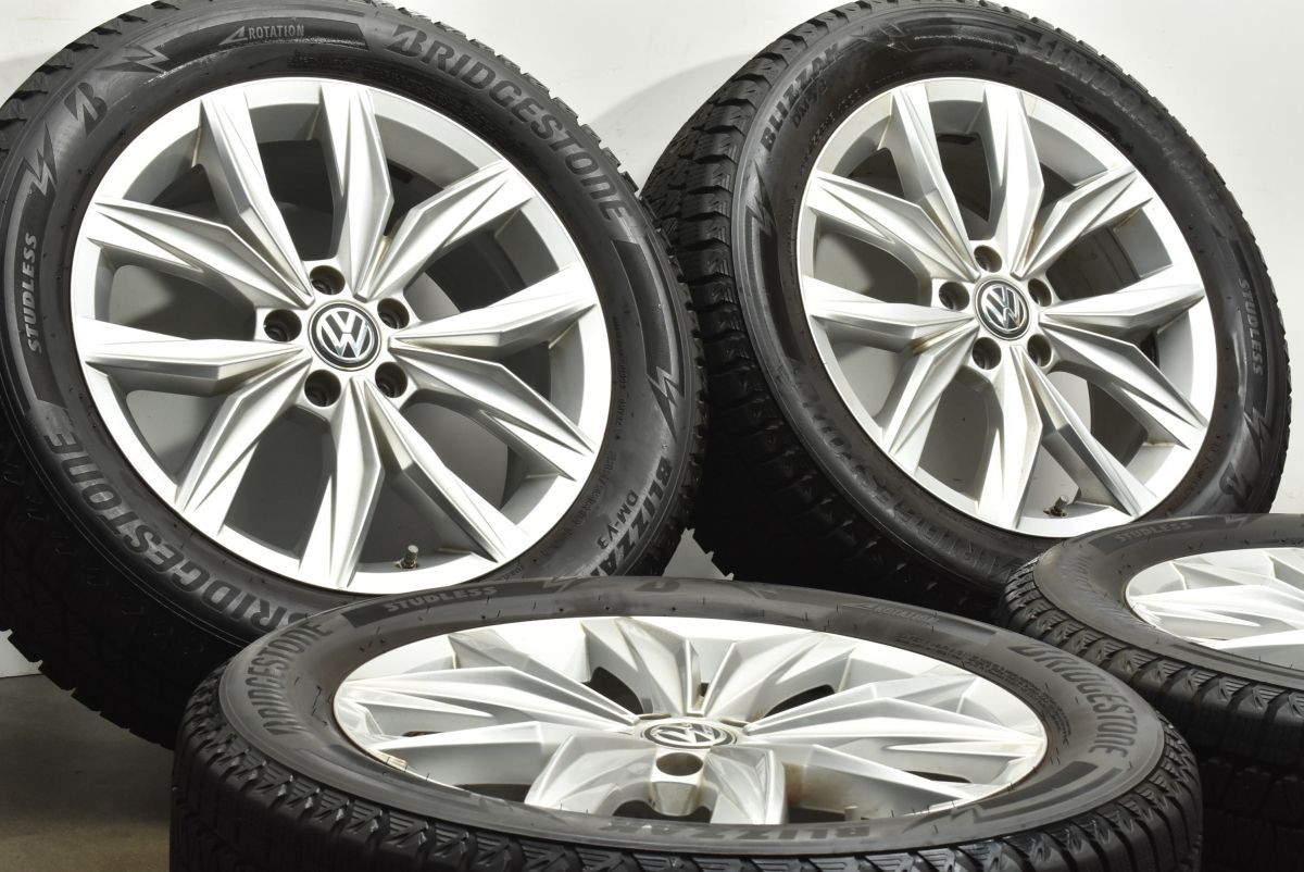 空気圧センサー付き フォルクスワーゲン 5N ティグアン 純正 18in 7J 43 PCD112 ブリヂストン ブリザック DM-V3 235|55R18 5NA601025B