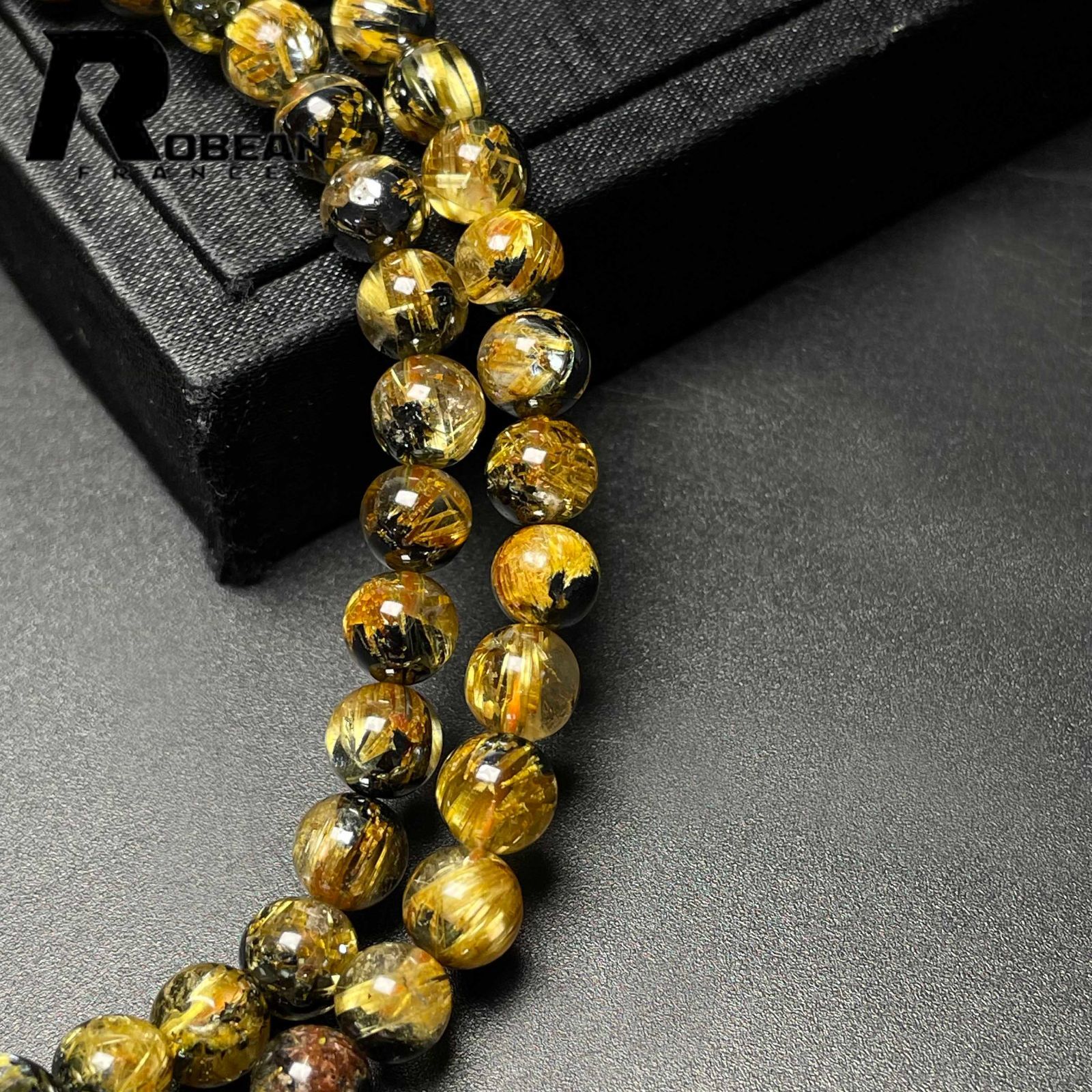 EU製 定価21万円 ROBEAN 太陽花タイチンルチル 黄金針水晶 金運 開運 ゴールド 3本巻きブレス パワーストーン プレゼント 6.3-6.9mm M0813364 FORTGASGNV_COM_BR