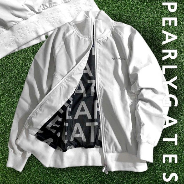 パーリーゲイツ ゴルフ 素材 防水 透湿 タフレックス ソーラーセンサーL ロゴ裏地 ストレッチ フルジップ ジャケット ブルゾン ゴルフウェア レディース 055-2120112 定価3.9万 ホワイト ▲044 51001w12