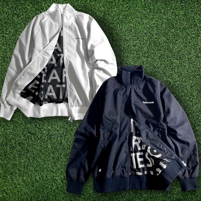 パーリーゲイツ ゴルフ 素材 防水 透湿 タフレックス ソーラーセンサーL ロゴ裏地 ストレッチ フルジップ ジャケット ブルゾン ゴルフウェア レディース 055-2120112 定価3.9万 ホワイト 044 51001w12