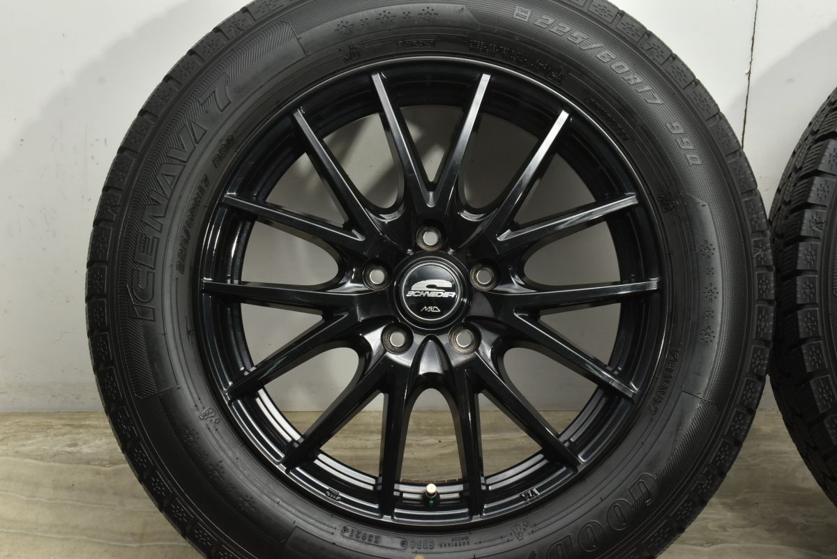 バリ溝 シュナイダー 17in 7J 48 PCD114.3 グッドイヤー アイスナビ7 225|60R17 フォレスター クロストレック エクストレイル FFCRYSTALESIA_COM
