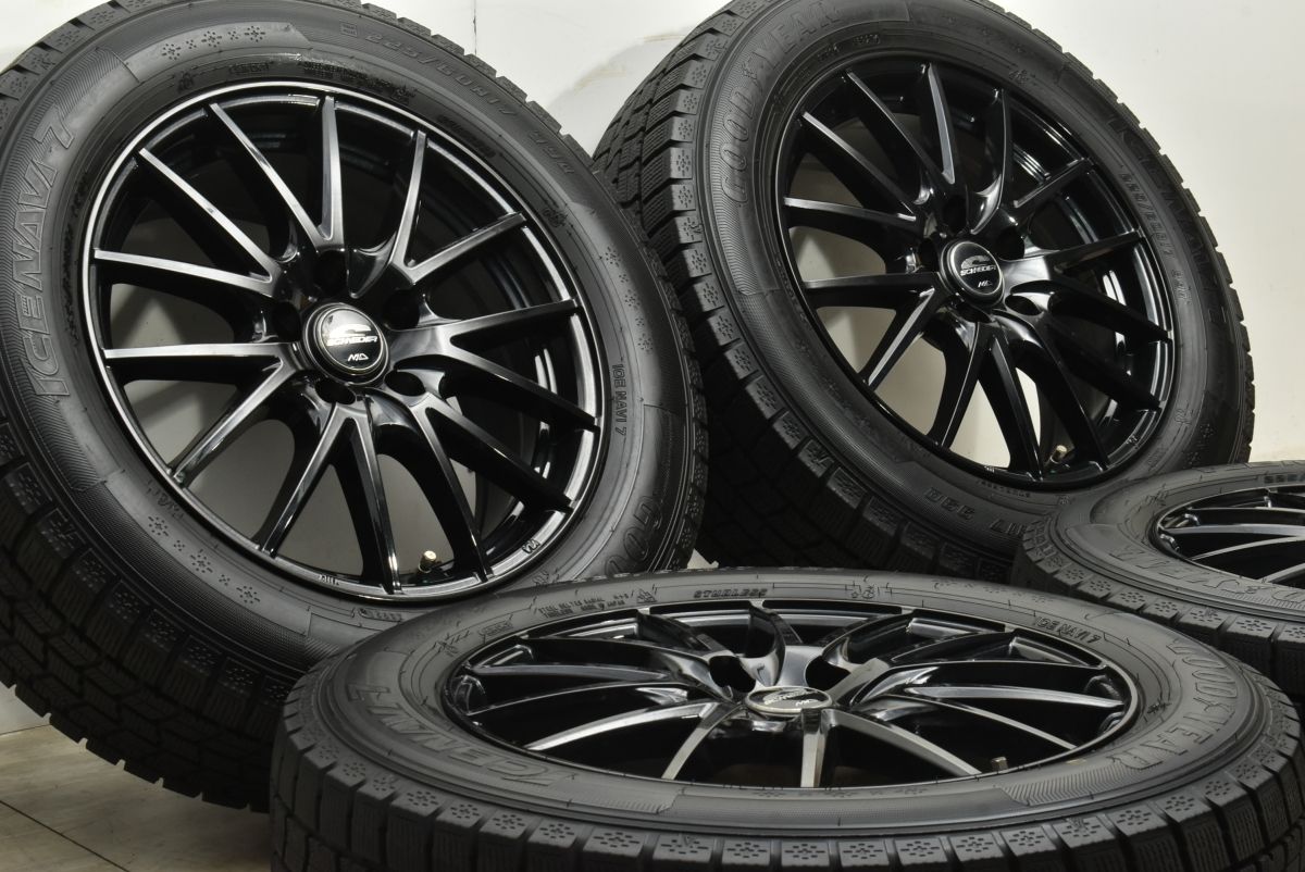 バリ溝 シュナイダー 17in 7J 48 PCD114.3 グッドイヤー アイスナビ7 225|60R17 フォレスター クロストレック エクストレイル
