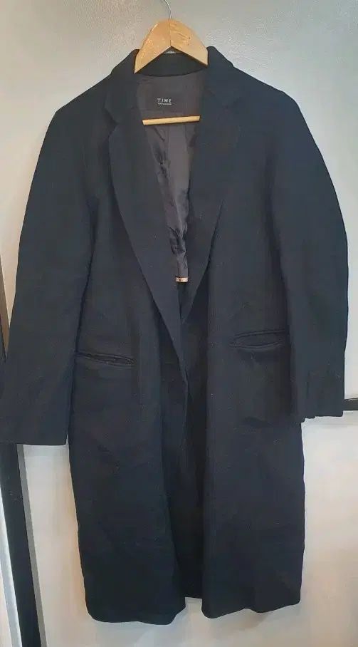 ハンサム TIME タイム ブラック 基本 ウール91% コート 88-98-165