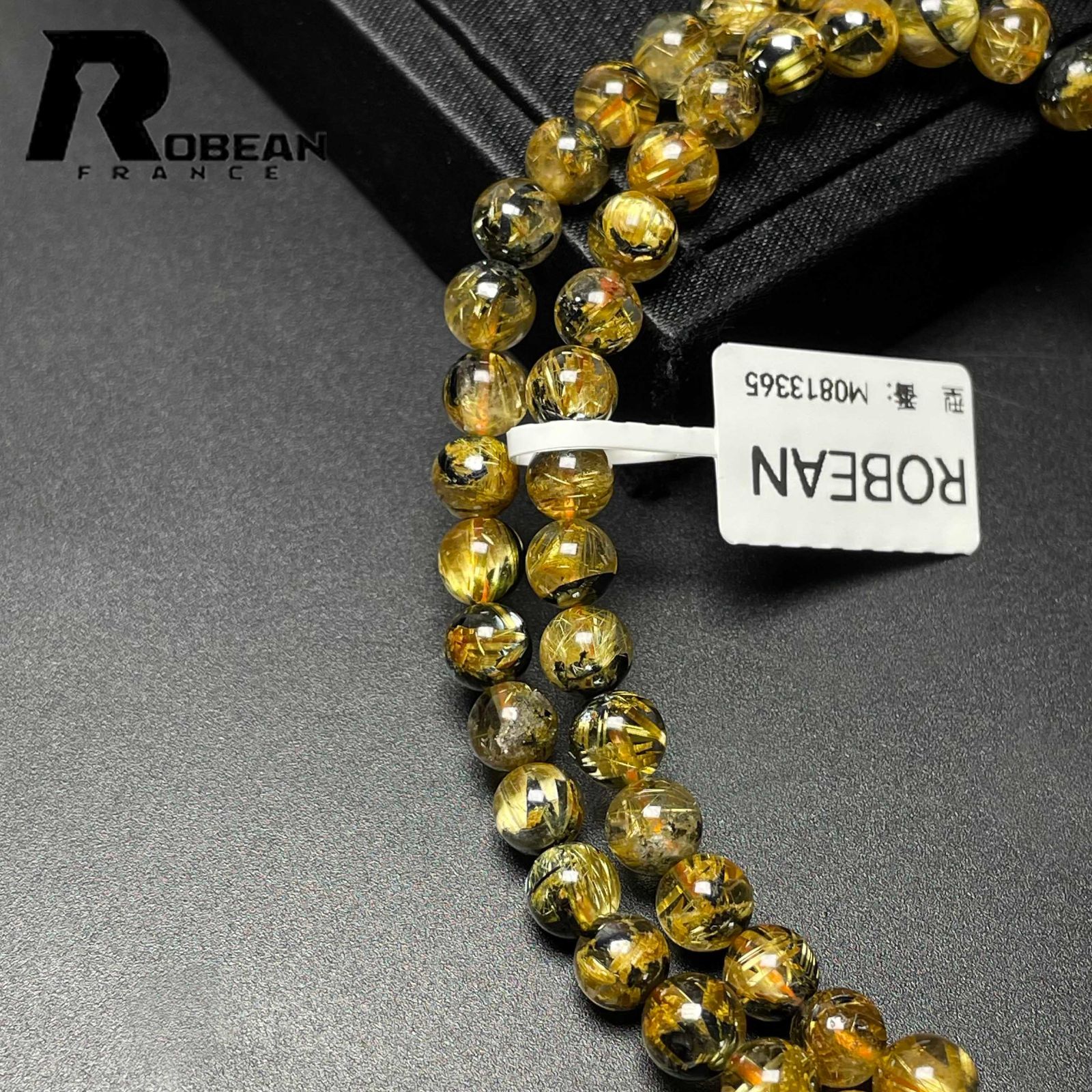 上級 EU製 定価20万円☆ROBEAN・太陽花タイチンルチル☆黄金針水晶 金