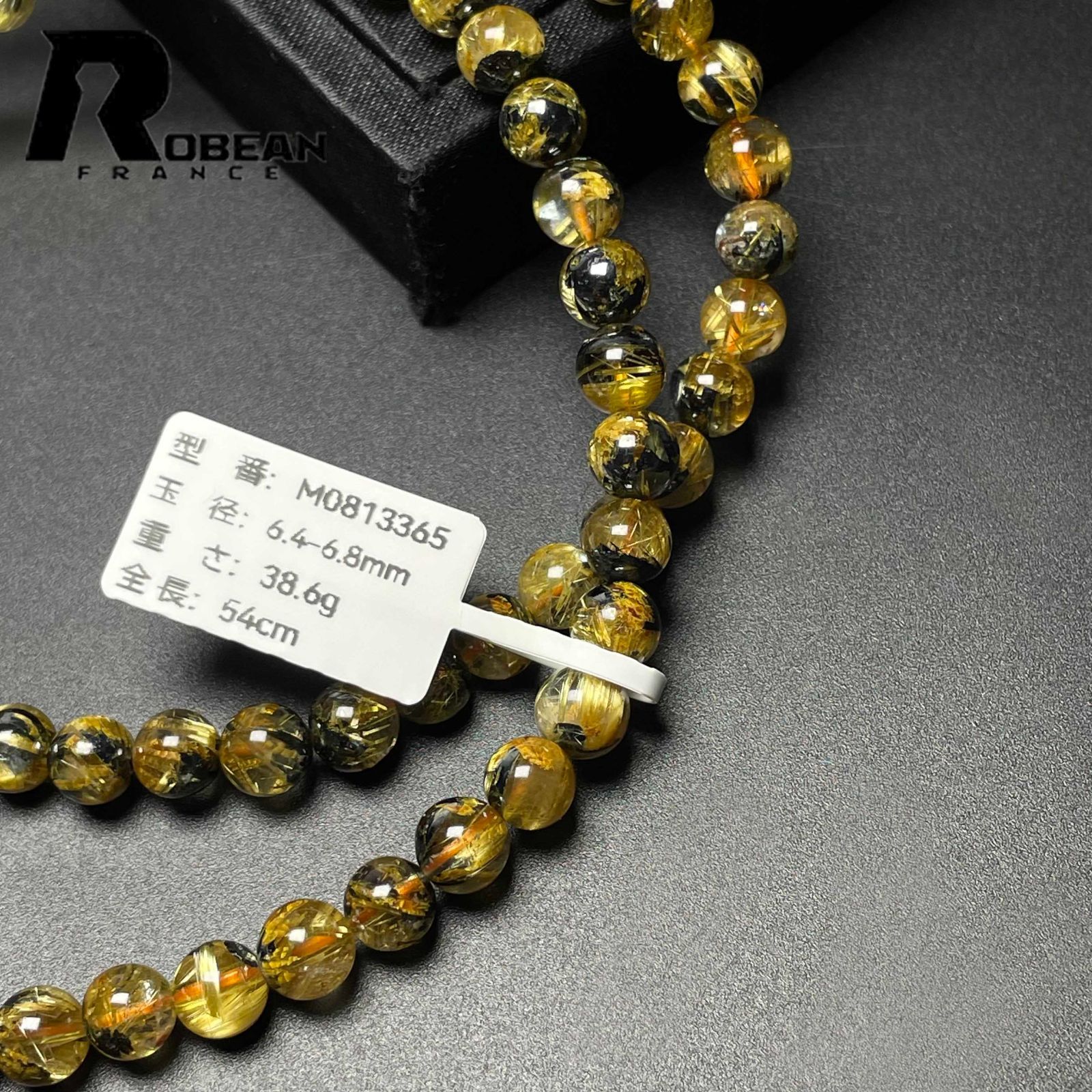 上級 EU製 定価20万円☆ROBEAN・太陽花タイチンルチル☆黄金針水晶 金