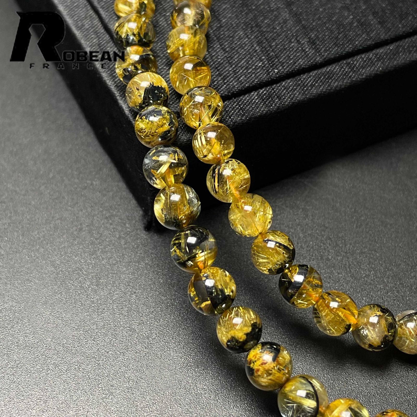 上級 EU製 定価20万円☆ROBEAN・太陽花タイチンルチル☆黄金針水晶 金