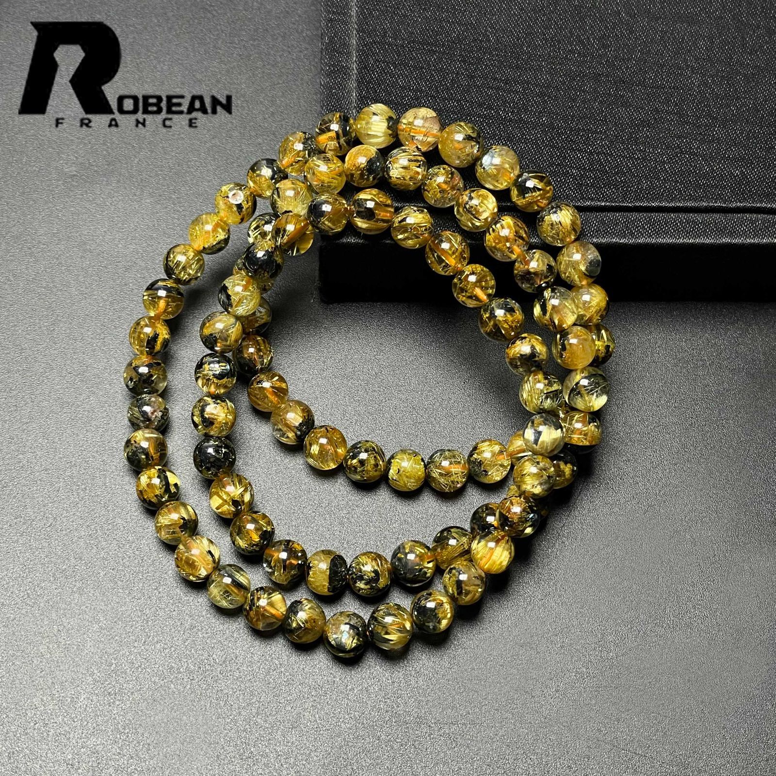 上級 EU製 定価20万円☆ROBEAN・太陽花タイチンルチル☆黄金針水晶 金