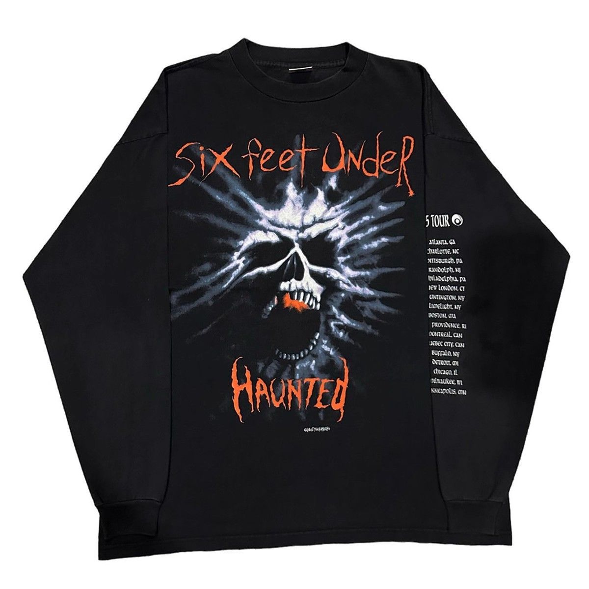 ♥ h 240g ヘビーウェイト アメリカンハイストリート Vintage 長袖Tシャツ｜ユニセックス ロックバンド ティー 大きめサイズ M〜6XL