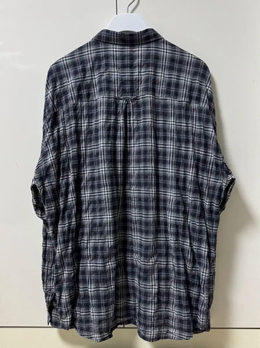 4 POLYTERU カントリー CHECK シャツ ネイビー PLAIN