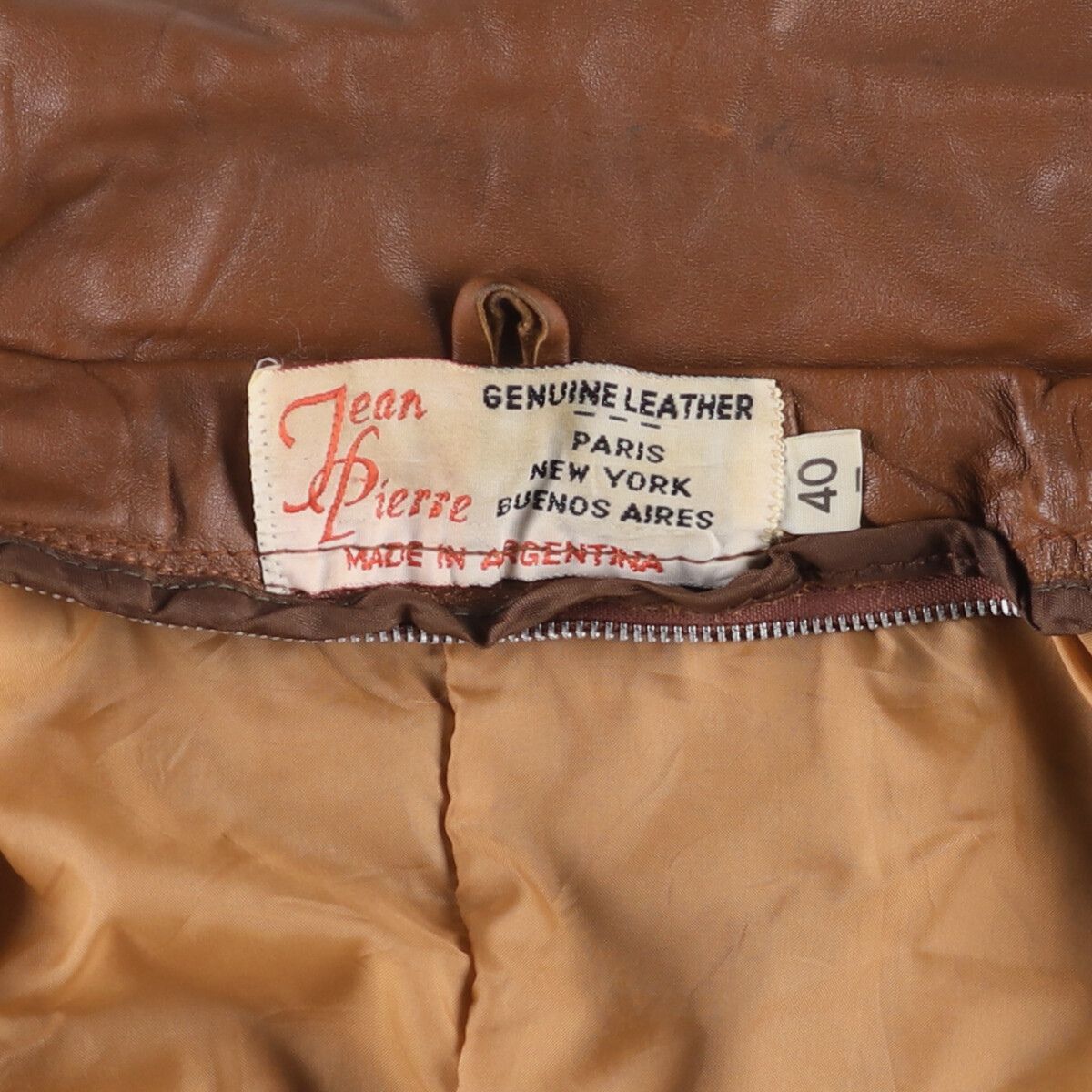 古着 70年代 Jean Pierre スイングトップタイプ レザーブルゾン 