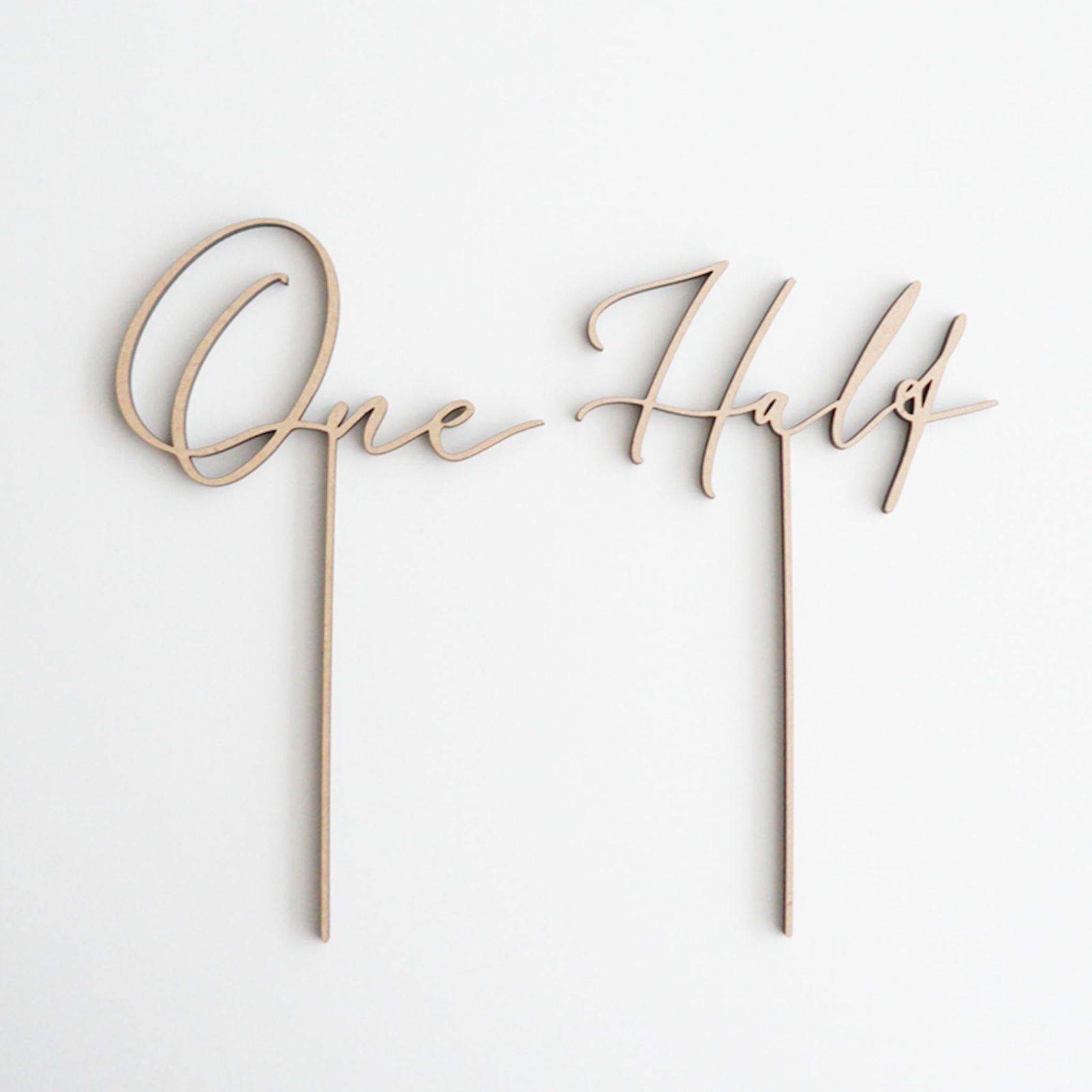  Airie 木製 ケーキトッパー 1歳 ハーフ バースデー ケーキピック Half その他 製菓 製パン用品