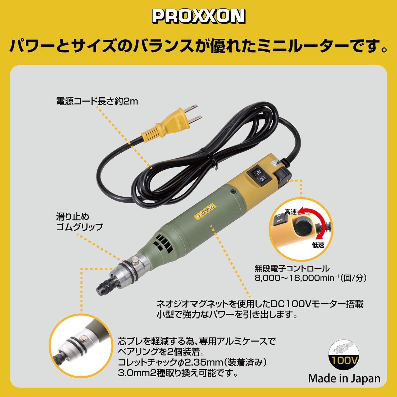 ミニルーター 回転数が調節