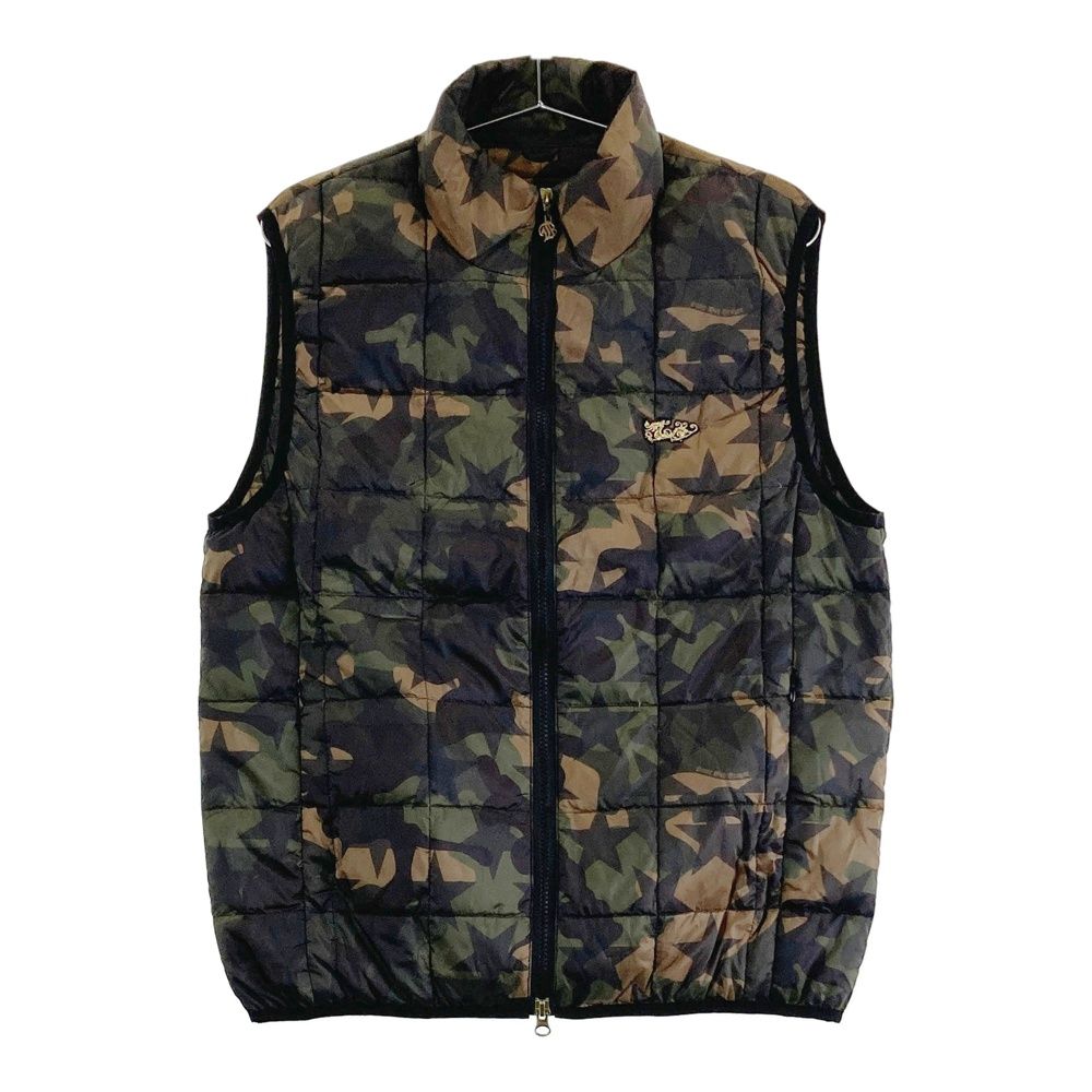 サイズ 3 DANCE WITH DRAGON ダンスウィズドラゴン ダウンジップベスト 星×カモフラ柄 カーキ系 240101430375 ゴルフウェア メンズ ストスト
