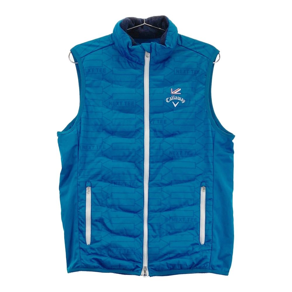 ○ブラックアンドホワイト○フルジップダウンベスト LL 白系 ゴルフ