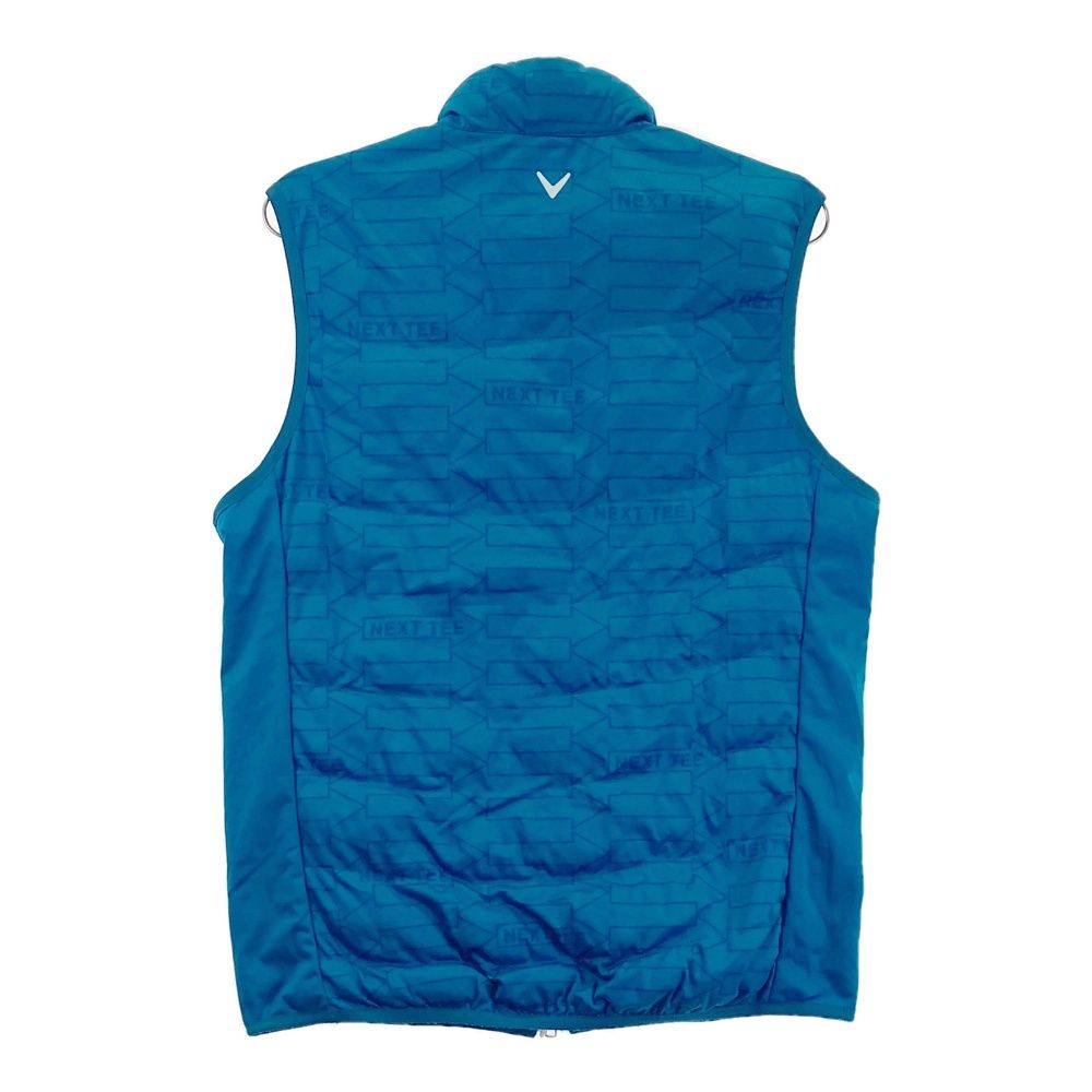 ビームスゴルフ ニットベスト 白×ネイビー ケーブル編み Vネック