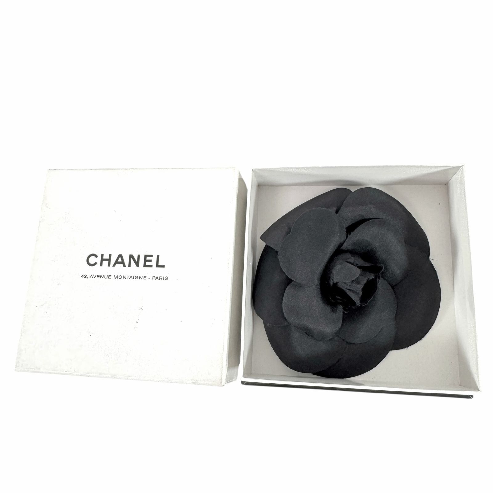 □シャネル□カメリア□ブローチ□コサージュ□ブラック系□J0275