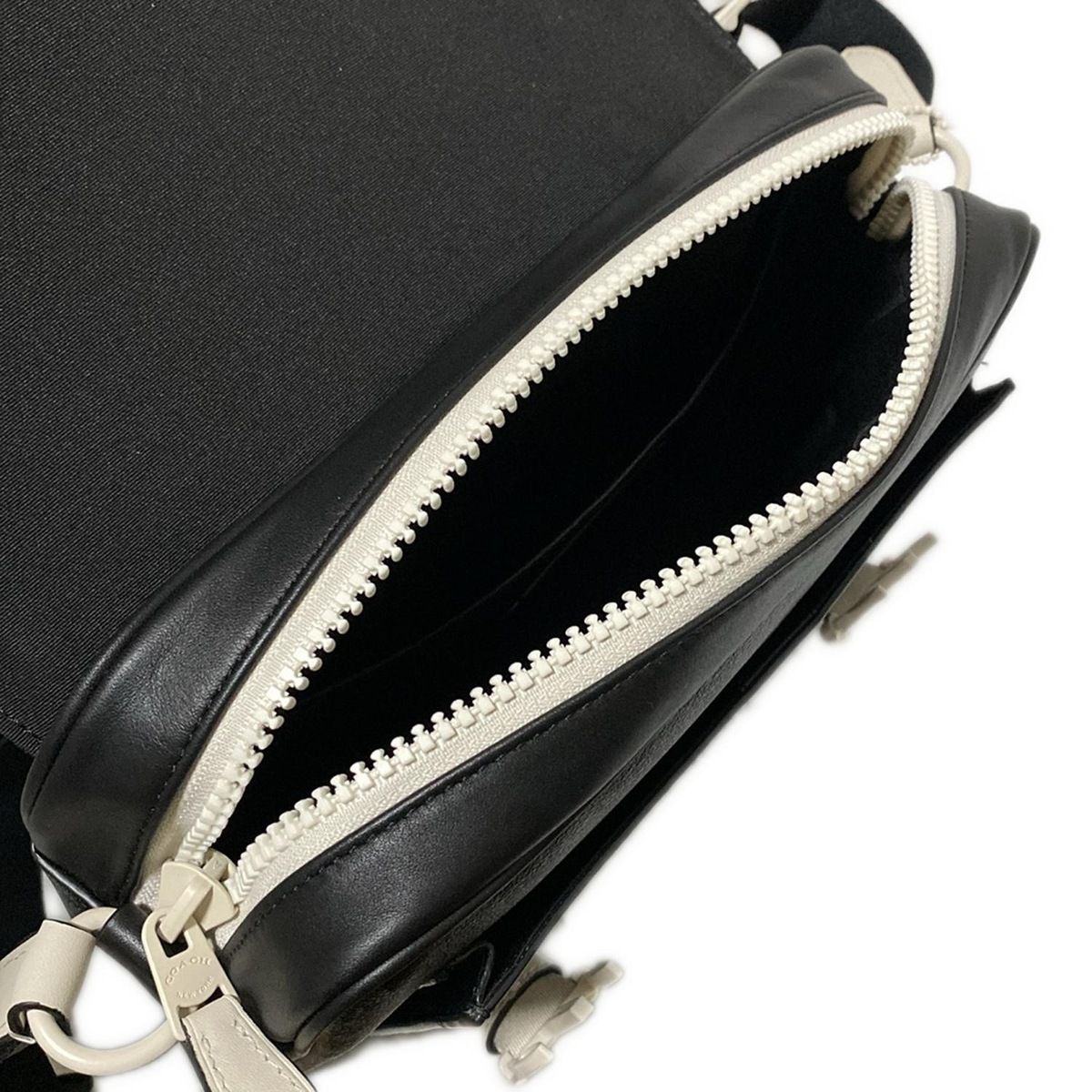 COACH コーチ ショルダーバッグ シグネチャー柄 C6648 黒×ダークグレー レザー DECORATOM_COM_BR