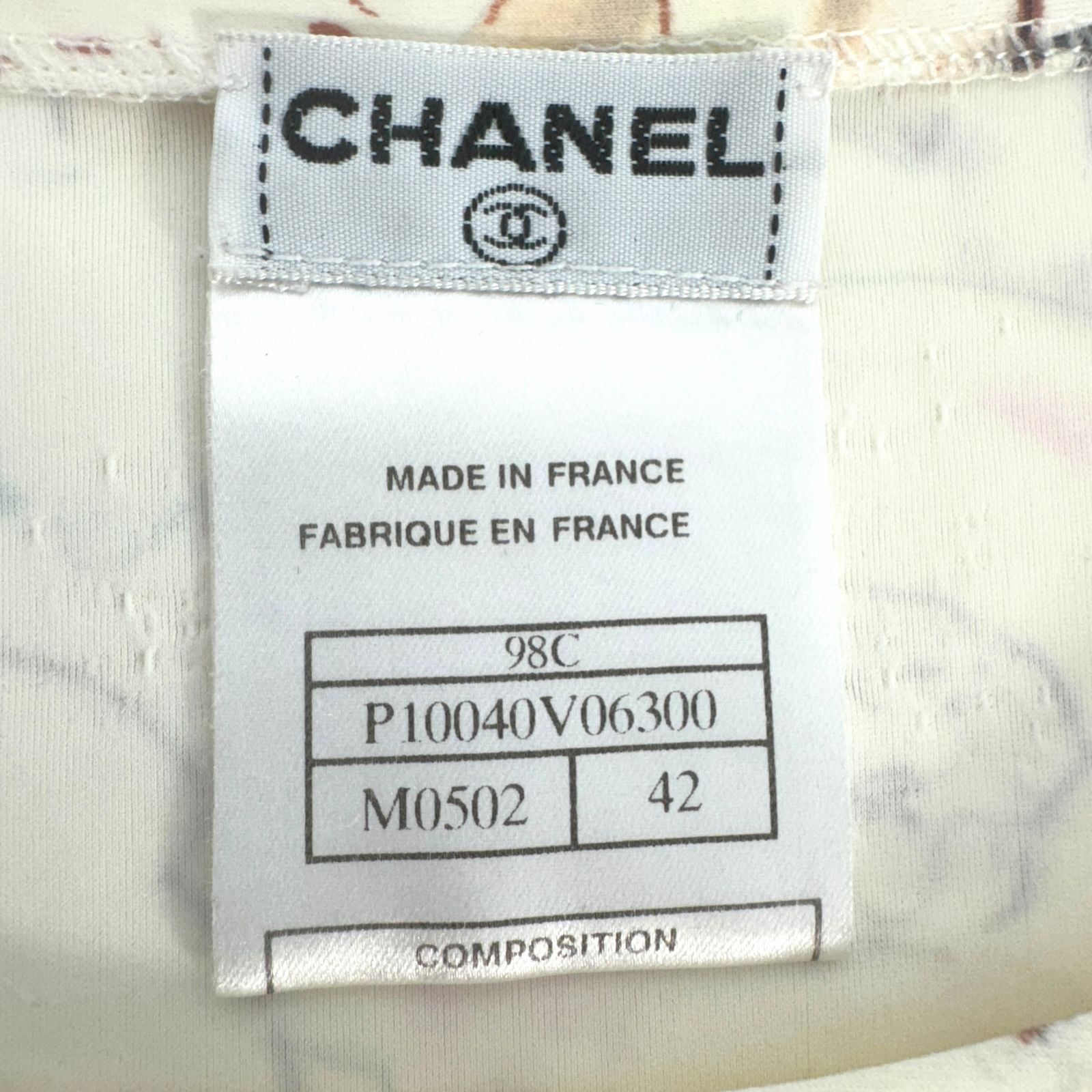 ■シャネル■Tシャツ■マイヨ■カメリア■サイズ42■J0145 □シャネル□Tシャツ□マイヨ□ちびT□カメリア□サイズ42□J0145