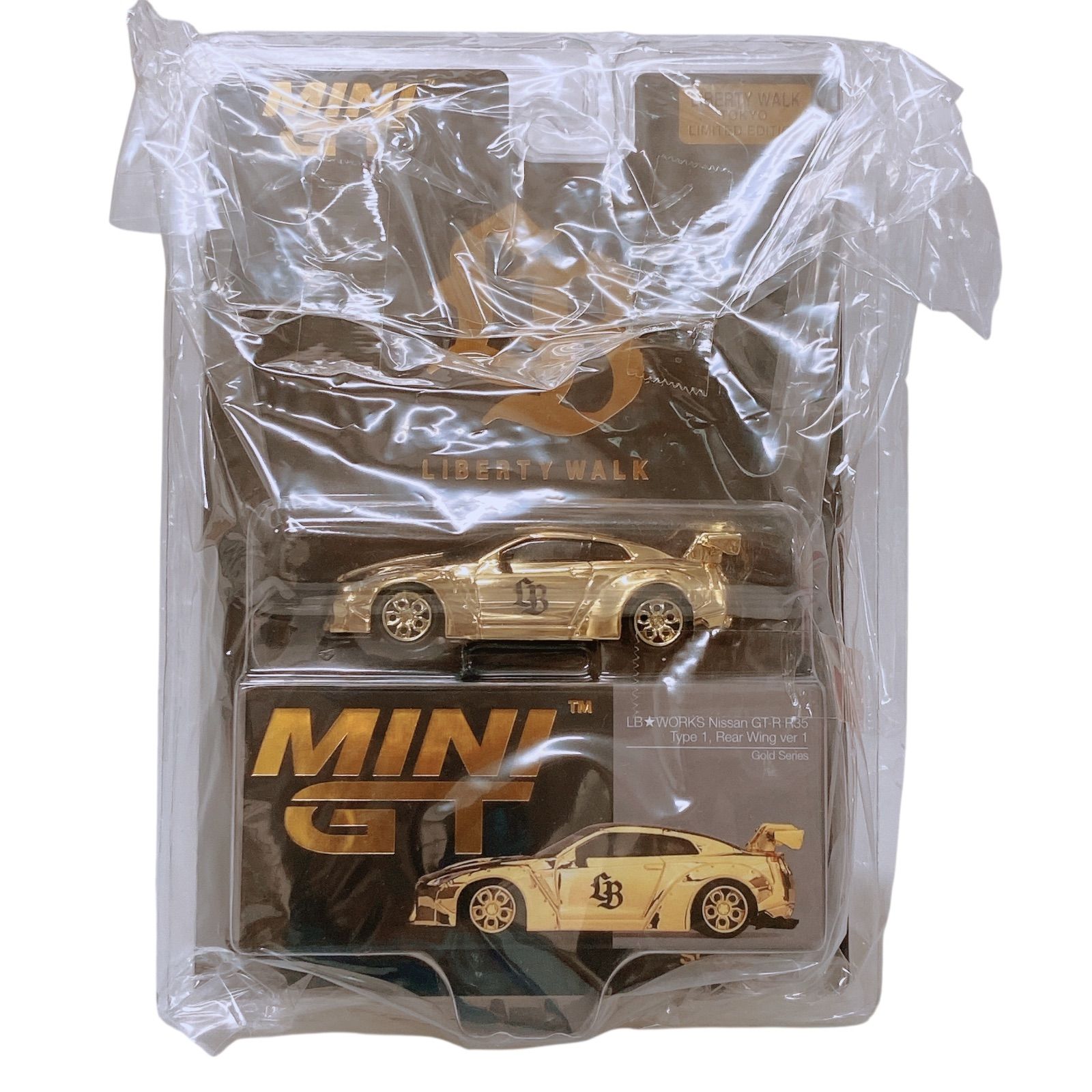 MINI GT LBWORKS Nissan GT-R R35ゴールドType1 未開封 MINI GT 1/64 LB WORKS Nissan GT-R R35 Type 1 Rear Wing