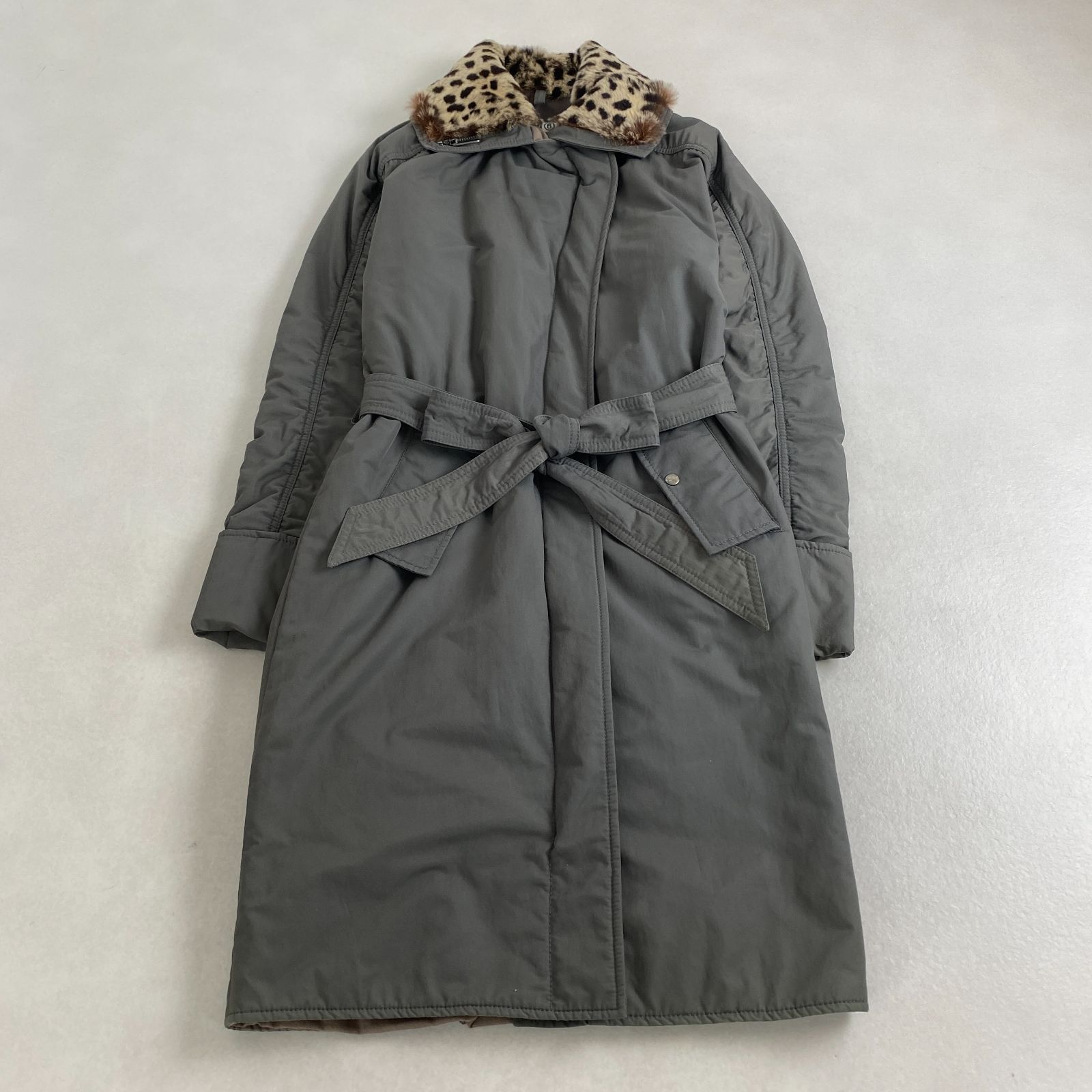 MM6 メゾンマルジェラ コート ミリタリー レオパード柄 ファー ベルト