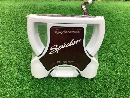 テーラーメイド Spider GHOST WHITE ダブルベンド 34インチ パター PT スチール フレックスその他 メンズ 男性用 右利き 右用 Aランク ゴルフクラブ