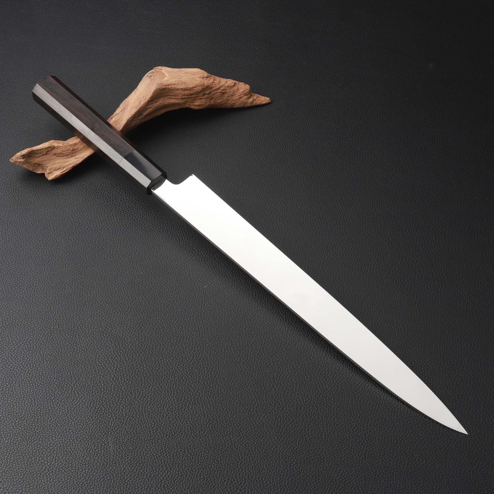 柳刃包丁 刺身包丁 尺 刃渡り300 mm 通常鏡面仕上げ 本刃付け 八角柄 時選択