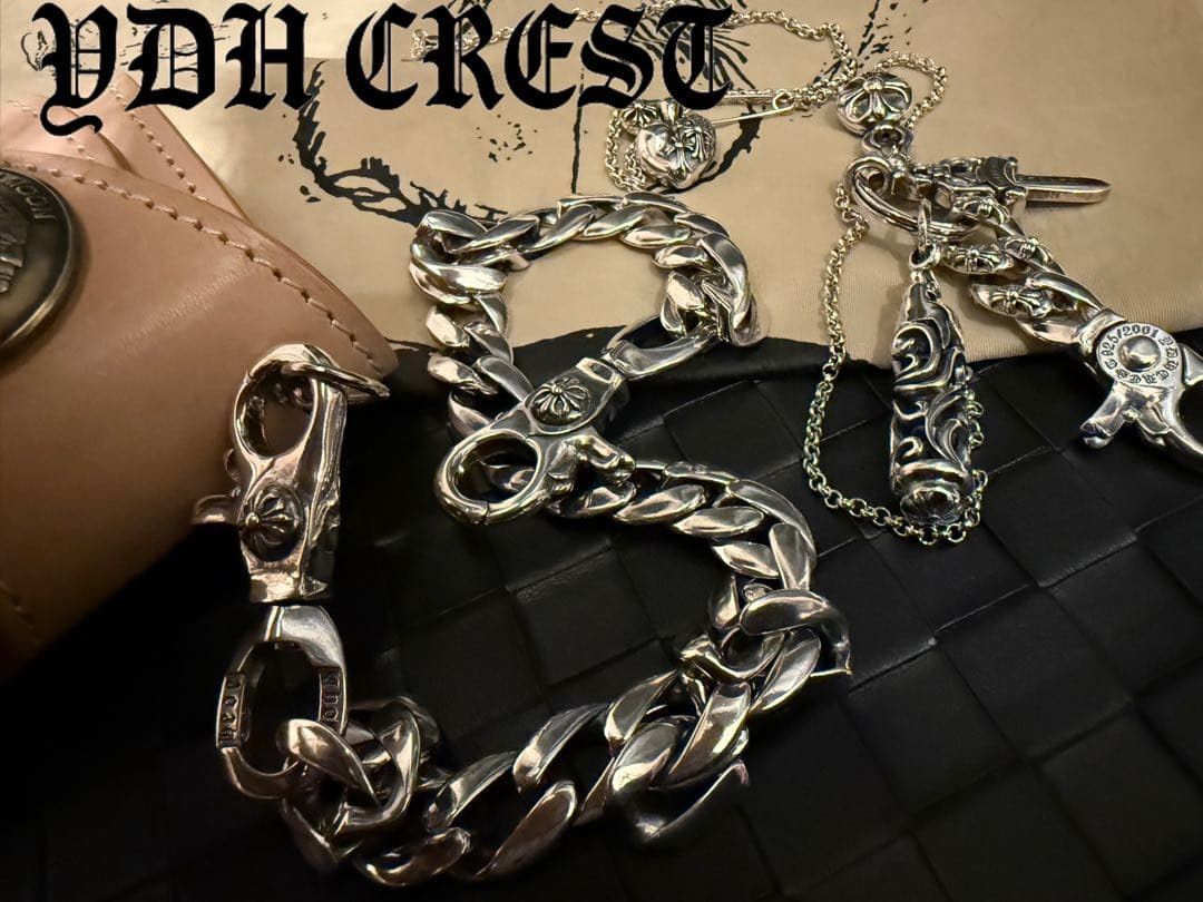 ☆ZKKWCN ウォレットチェーン 重厚クロスチームウォレットチェーン