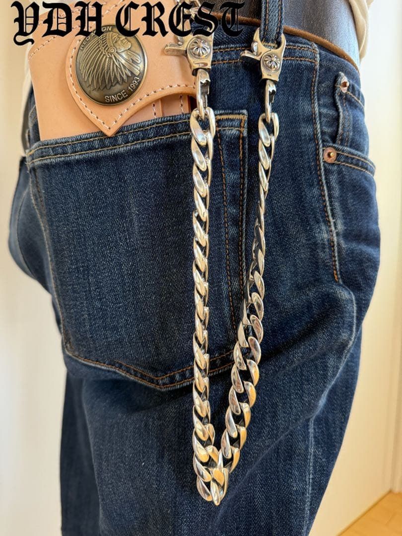 ★ZKKWCN　ウォレットチェーン　重厚クロスチームウォレットチェーン　刻印有り ☆ZKKWCN ウォレットチェーン 重厚クロスチームウォレットチェーン