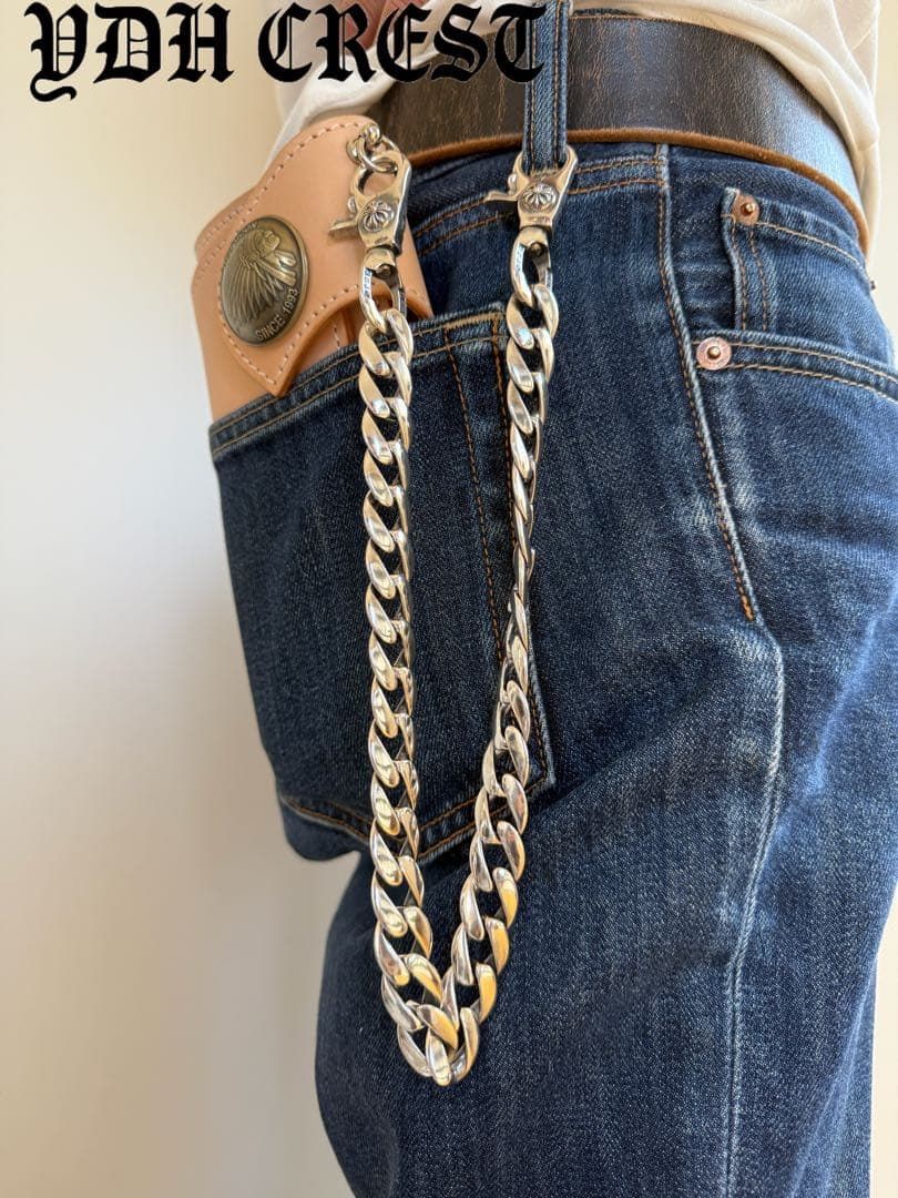 ☆ZKKWCN ウォレットチェーン 重厚クロスチームウォレットチェーン