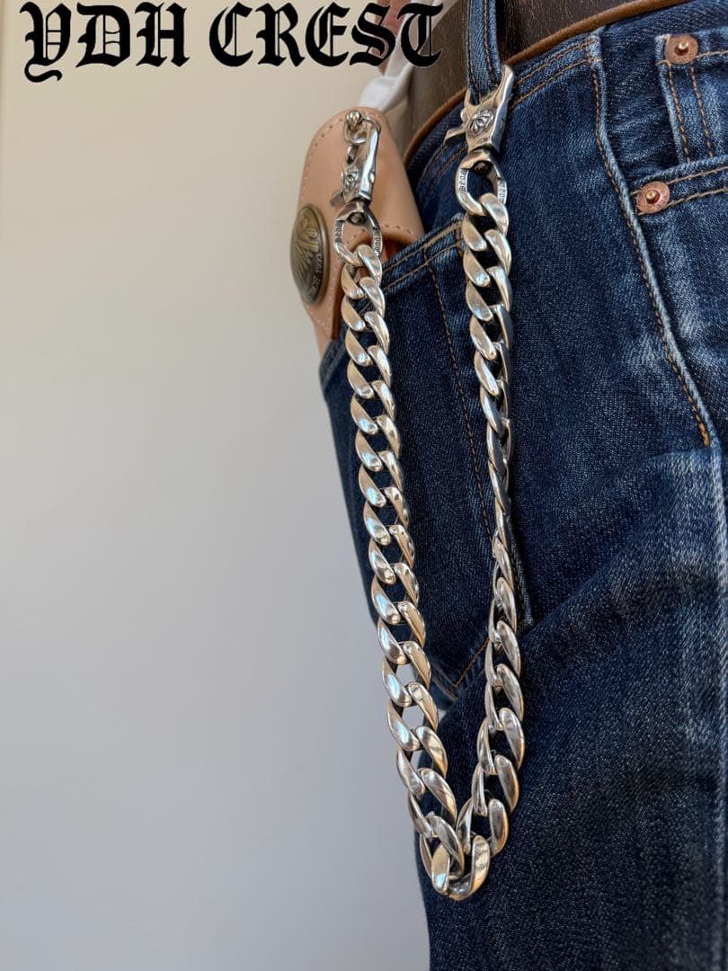 ★ZKKWCN　ウォレットチェーン　重厚クロスチームウォレットチェーン　刻印有り ☆ZKKWCN ウォレットチェーン 重厚クロスチームウォレットチェーン