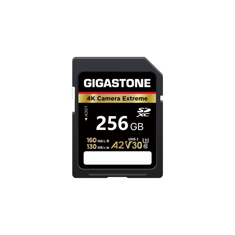 5年データ回復 GIGASTONE SDカード 256GB 4K Camera Extreme UHS-I A2 V30 U3 Class 10 SDXC 最大160MB s 高速 4K UHD ビデオ Canon Nikon Sony Pen