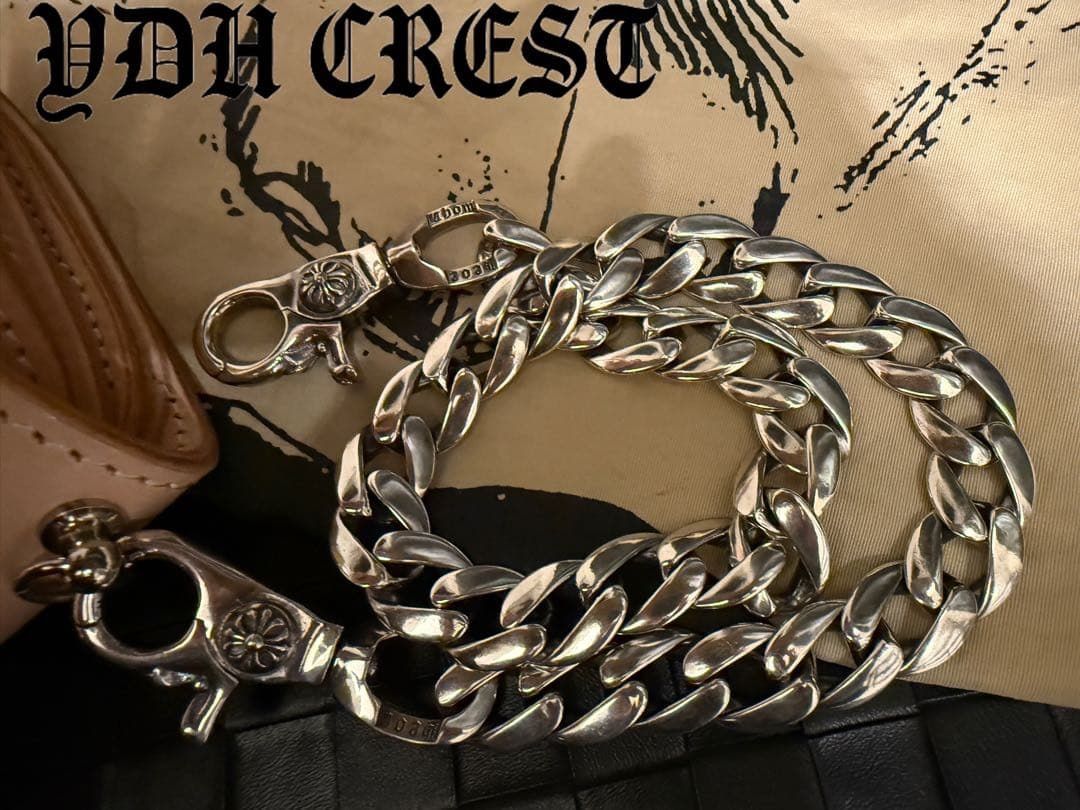 ★ZKKWCN　ウォレットチェーン　重厚クロスチームウォレットチェーン　刻印有り ☆ZKKWCN ウォレットチェーン 重厚クロスチームウォレットチェーン