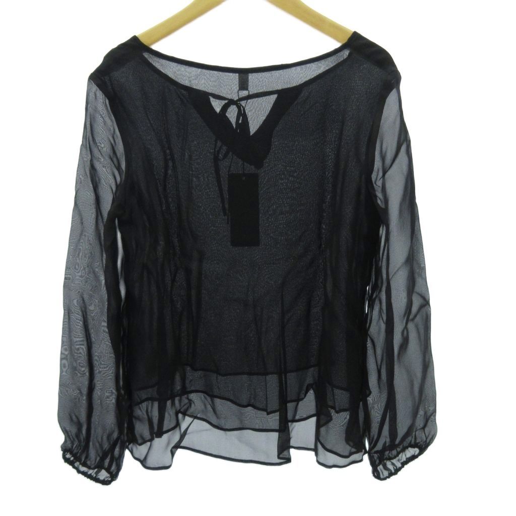 Lilysilk シルク シースルー シャツ ブラウス 黒 ブラック S WWW_NOITHATQUANGTHANH_NET