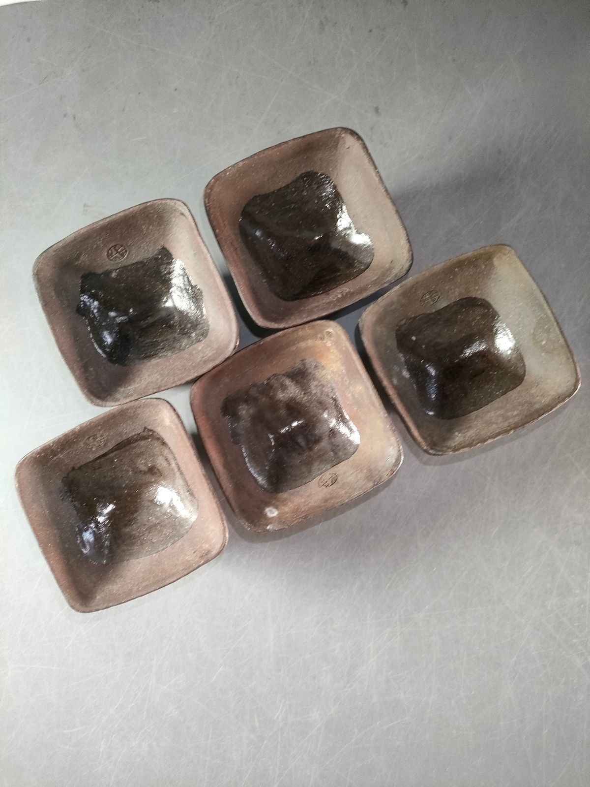 S10-5/在銘/田舎屋珍味入5客/蓋物/蓋付小鉢/銘々皿/和食器/懐石道具