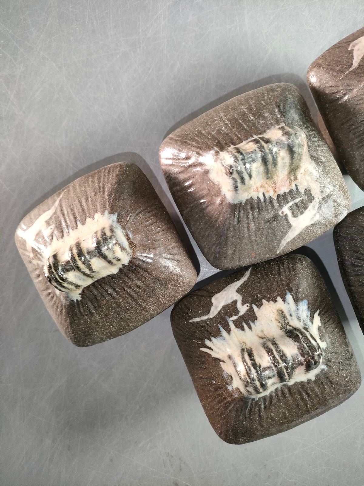 S10-5/在銘/田舎屋珍味入5客/蓋物/蓋付小鉢/銘々皿/和食器/懐石道具