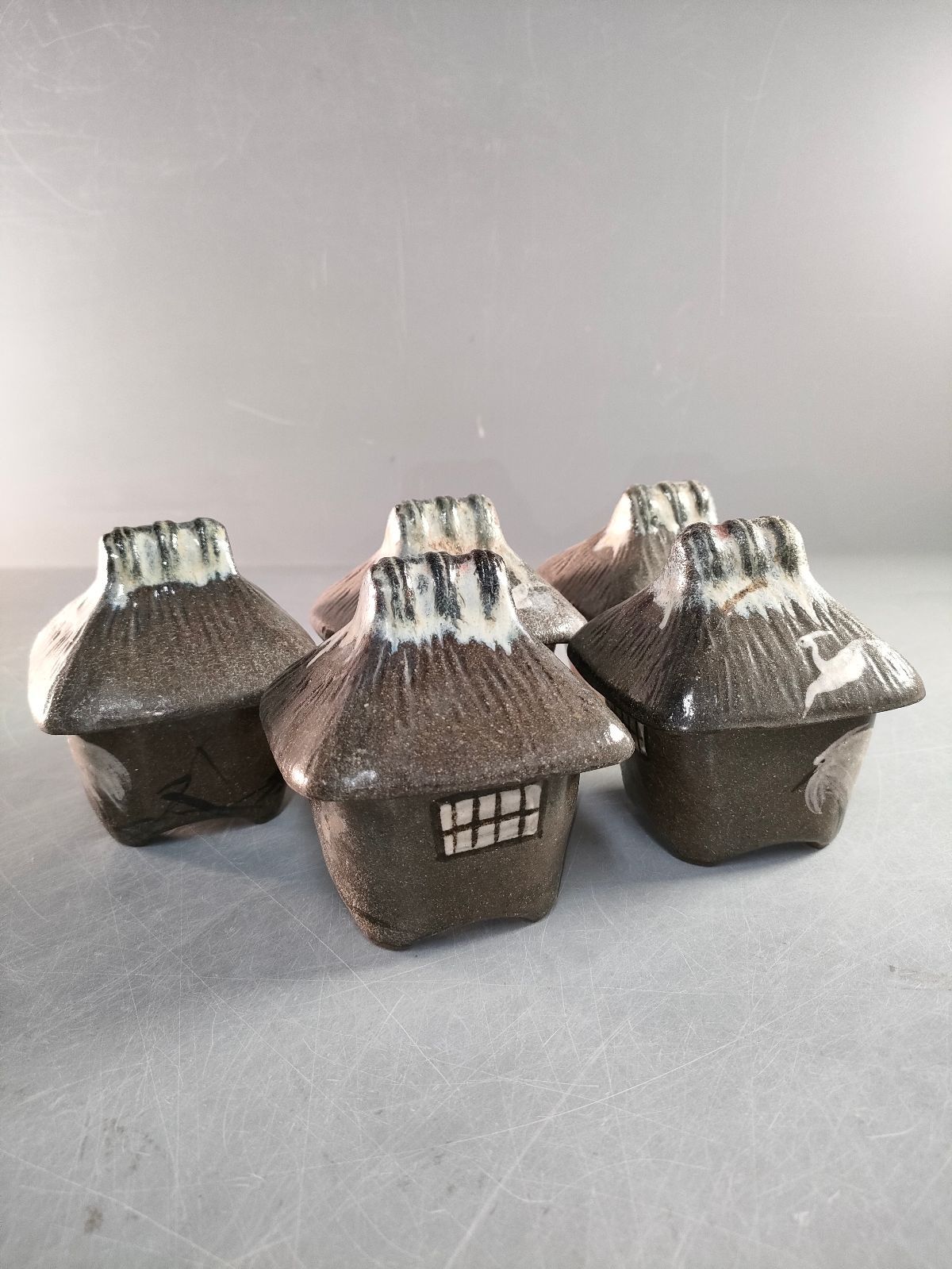 S10-5/在銘/田舎屋珍味入5客/蓋物/蓋付小鉢/銘々皿/