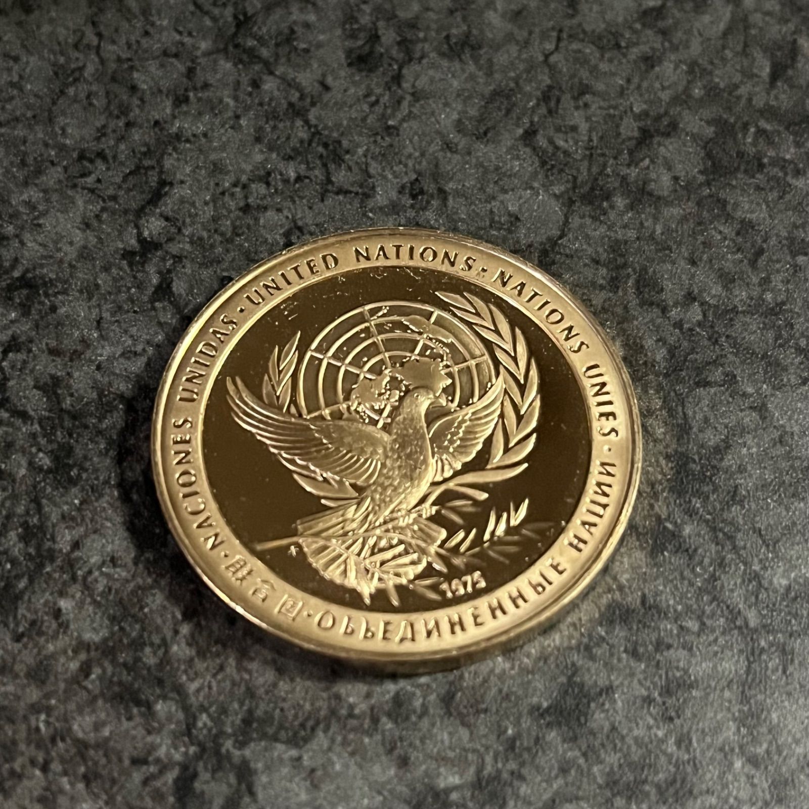 UNITED NATIONS PEACE MEDAL 1975 国連 平和記念 コイン メダル - メルカリ