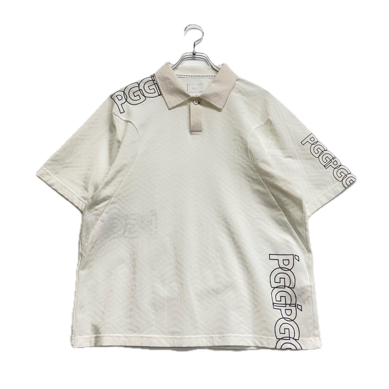 中古 メンズ ピージージー PGG 半袖ポロシャツ 5(L) 白 ポップ調ロゴ