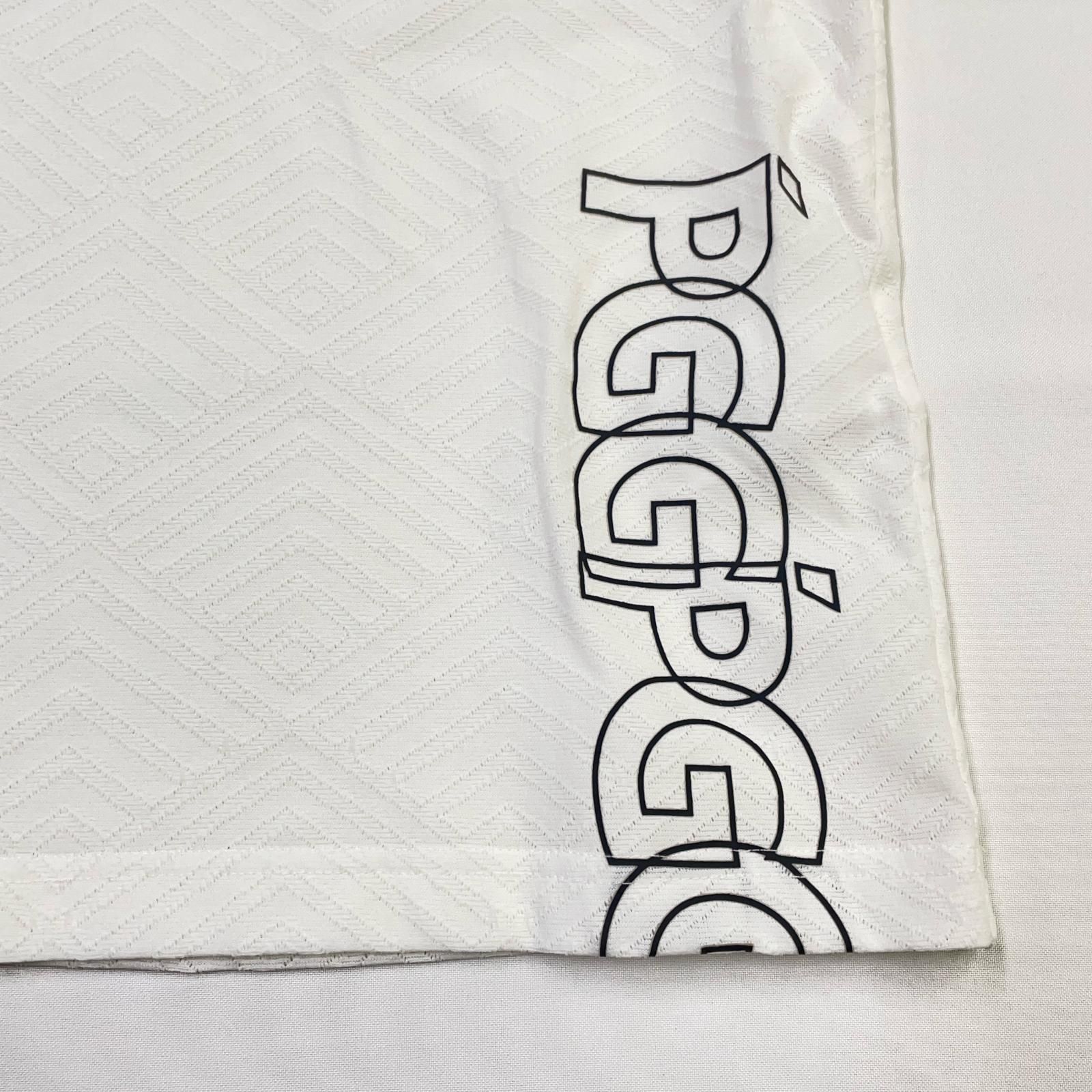 中古 メンズ ピージージー PGG 半袖ポロシャツ 5(L) 白 ポップ調ロゴ
