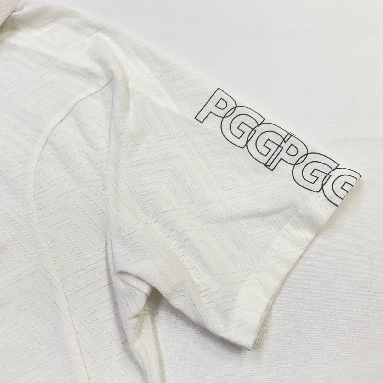 中古 メンズ ピージージー PGG 半袖ポロシャツ 5(L) 白 ポップ調ロゴ