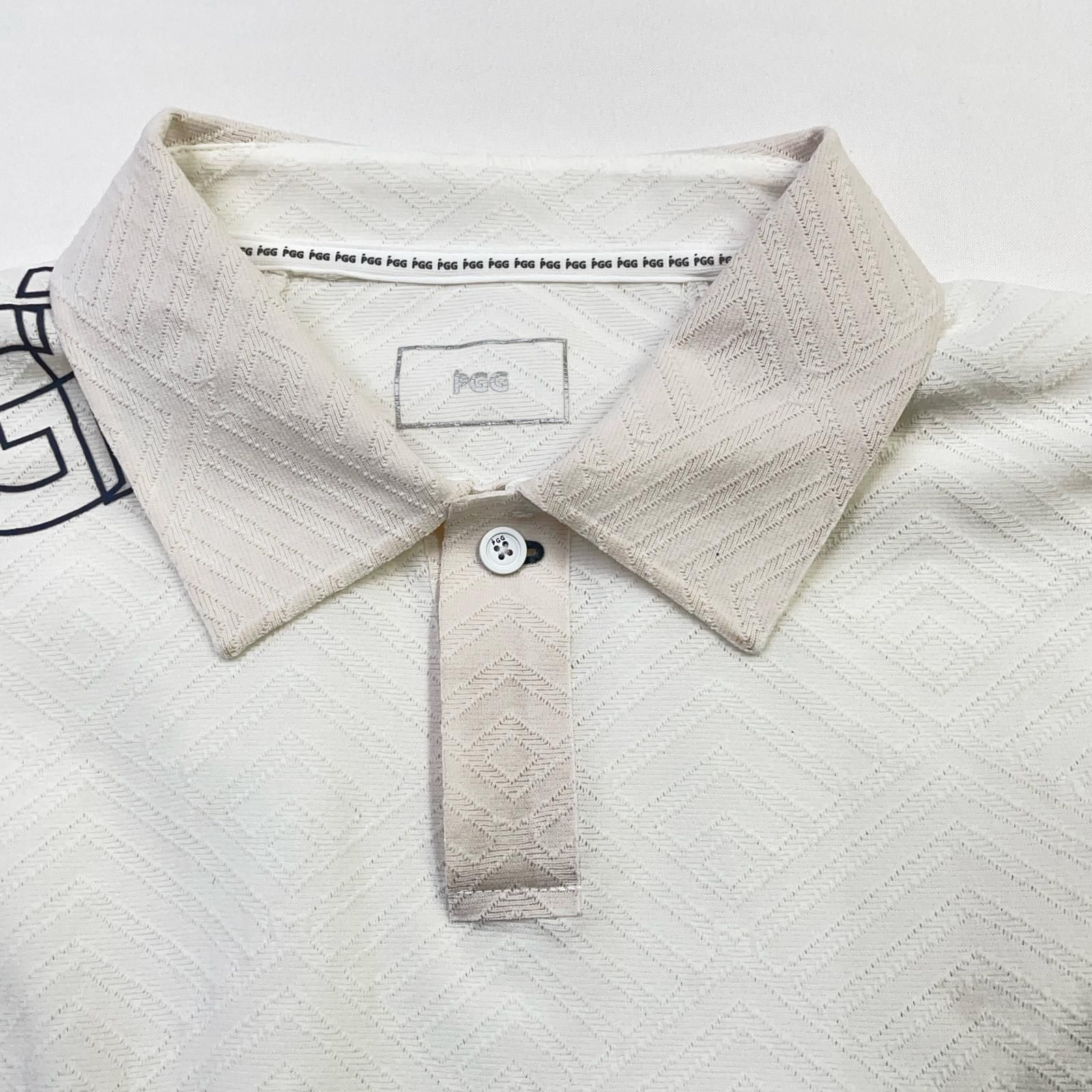 中古 メンズ ピージージー PGG 半袖ポロシャツ 5(L) 白 ポップ調ロゴ