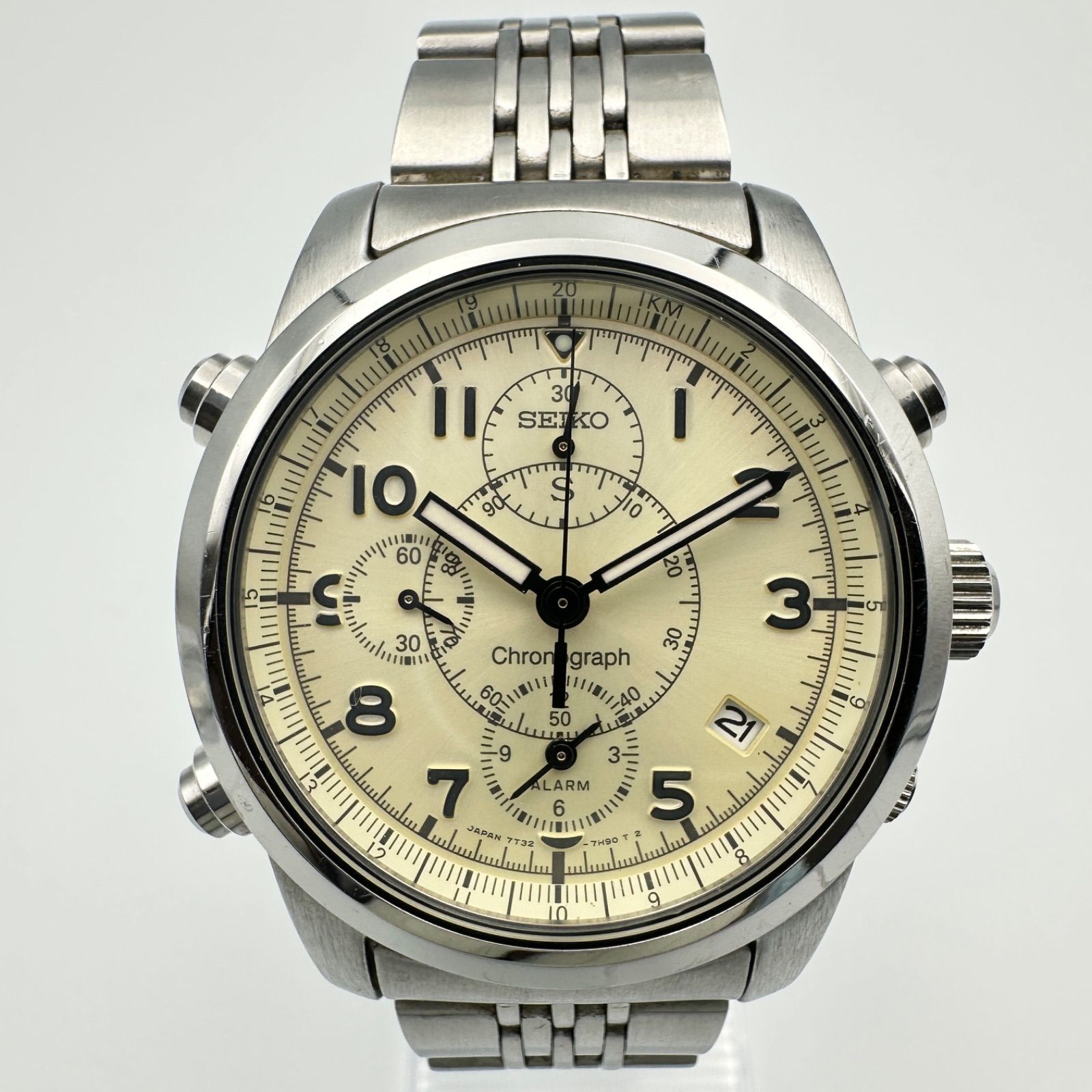SEIKO セイコー 7 T 32 E 90 クォーツ 稼働品 クロノ動作不良