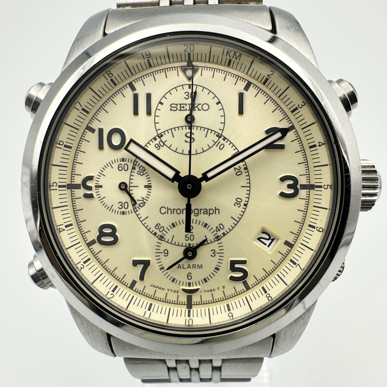 SEIKO セイコー 7 T 32 E 90 クォーツ 稼働品 クロノ動作不良