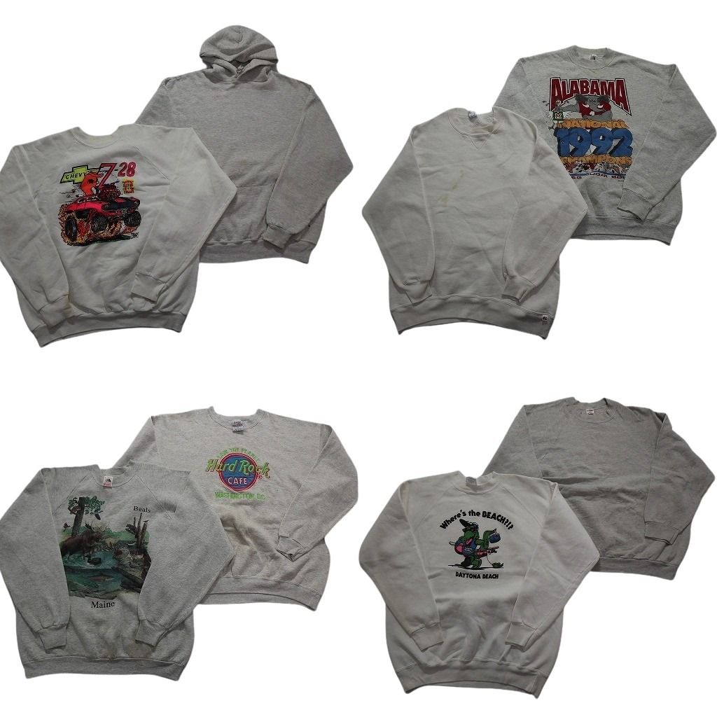 【B品】古着卸 まとめ USA製 スウェット 8枚セット (メンズ XL /2XL ) ラッセル レーシング アニマル ハードロックカフェ 中古 古着 NC4746