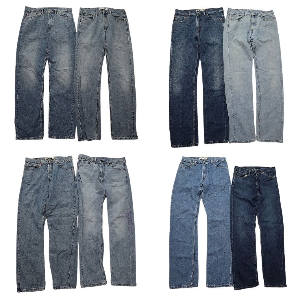 古着卸 リーバイス 505 デニム パンツ 8枚セット メンズ 32 インディゴブルー テーパード フェード 古着 NC4764