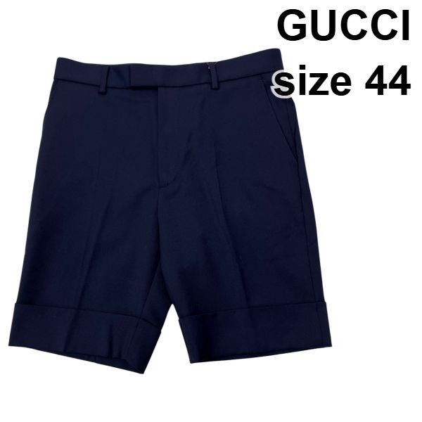○ グッチ GUCCI ハーフパンツ ネイビー コットン 44 メンズ S5W365